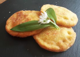 Kartoffelblatteln mit Bärlauch gefüllt