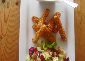 Schwarzwurzeln in der Sesamkruste