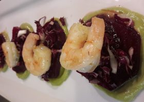 Garnele mit Avocado und Rote Beete
